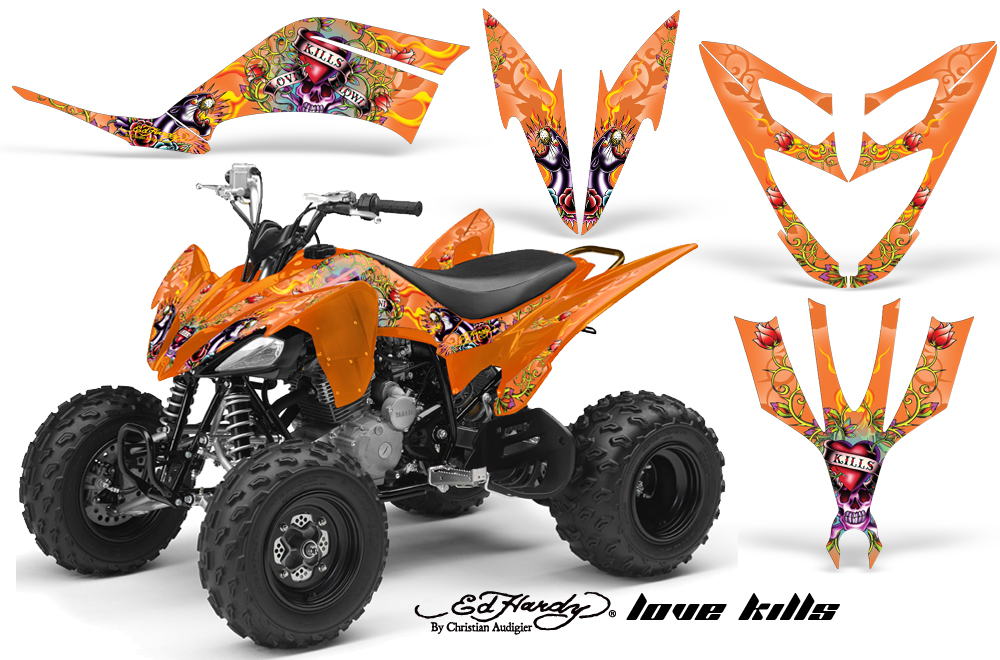 Yamaha Raptor 250 Graphics EH LoveKills Orange